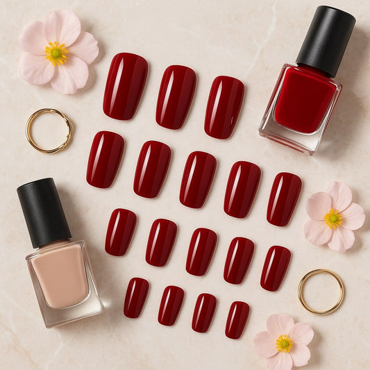 Classic Red Press-On Nails – Glossy Salon-Perfect Finish