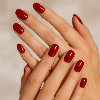 Classic Red Press-On Nails – Glossy Salon-Perfect Finish